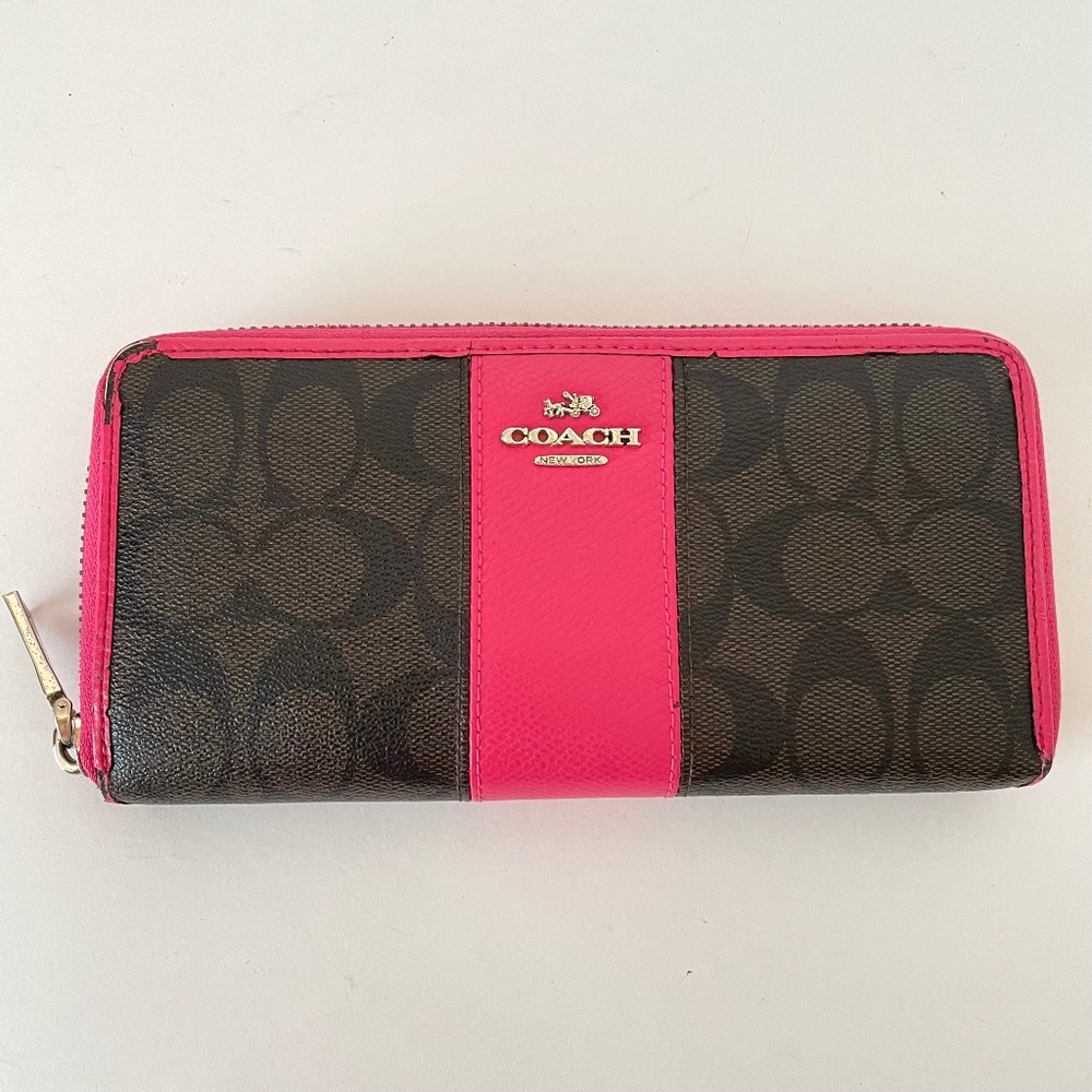 Coach Pink and Brown Wallet